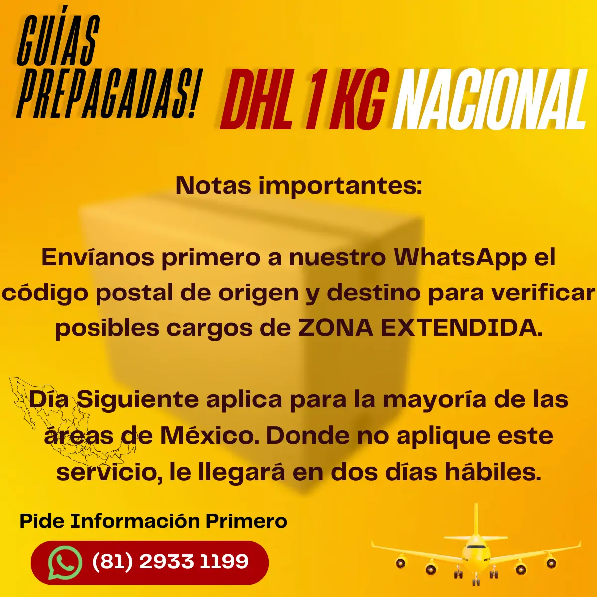 guía prepagada nacional DHL en Casitodoonline